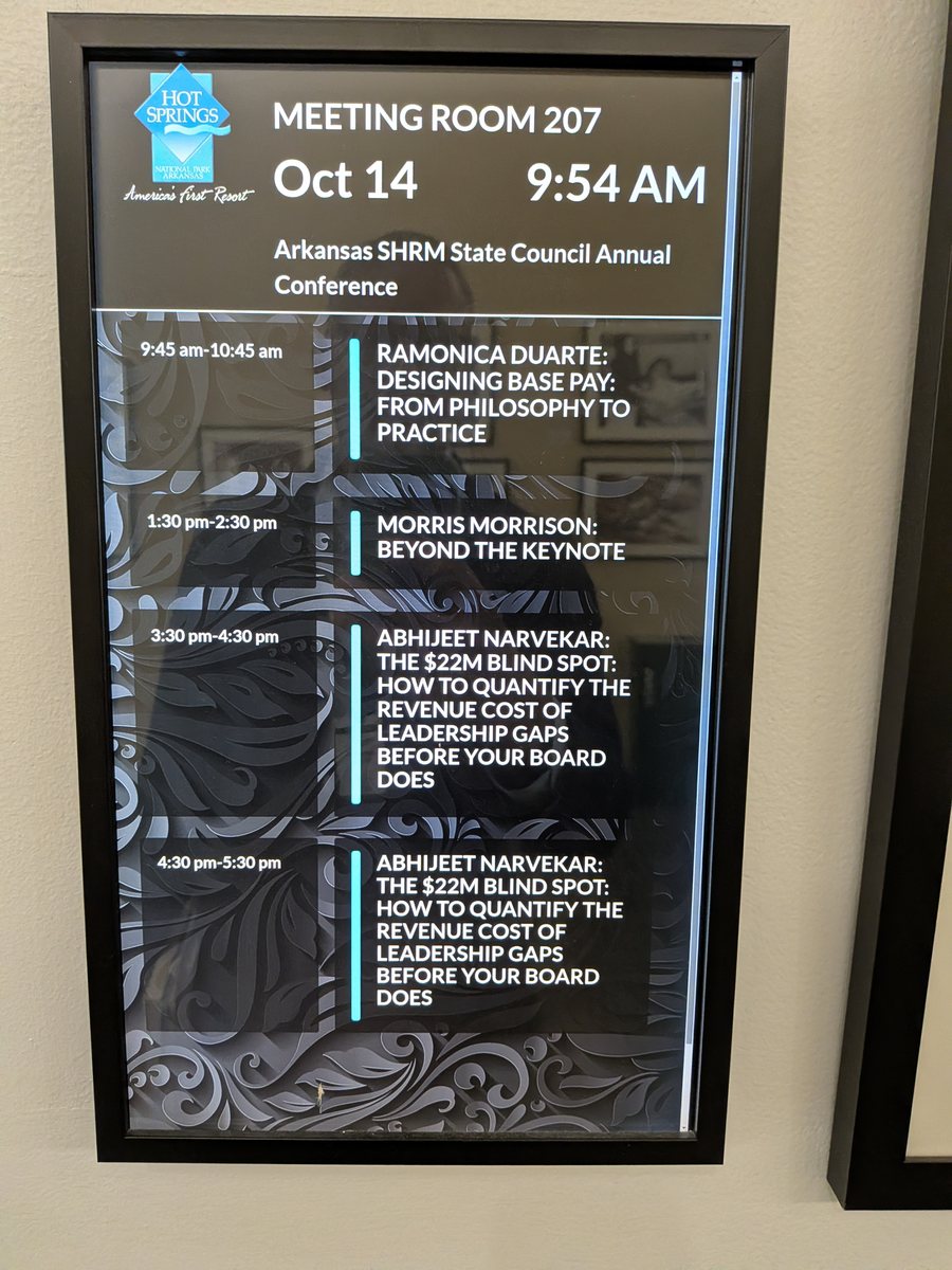 Room 207 schedule listing both of Abhi’s $22M Blind Spot sessions